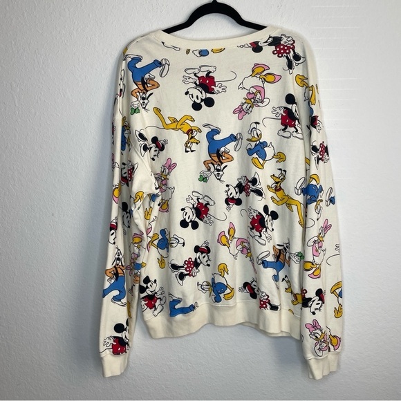 Disney Mickey and Friends Allover Graphic Print Pullover Crewneck Sweatshirt XXL - Picture 6 of 11